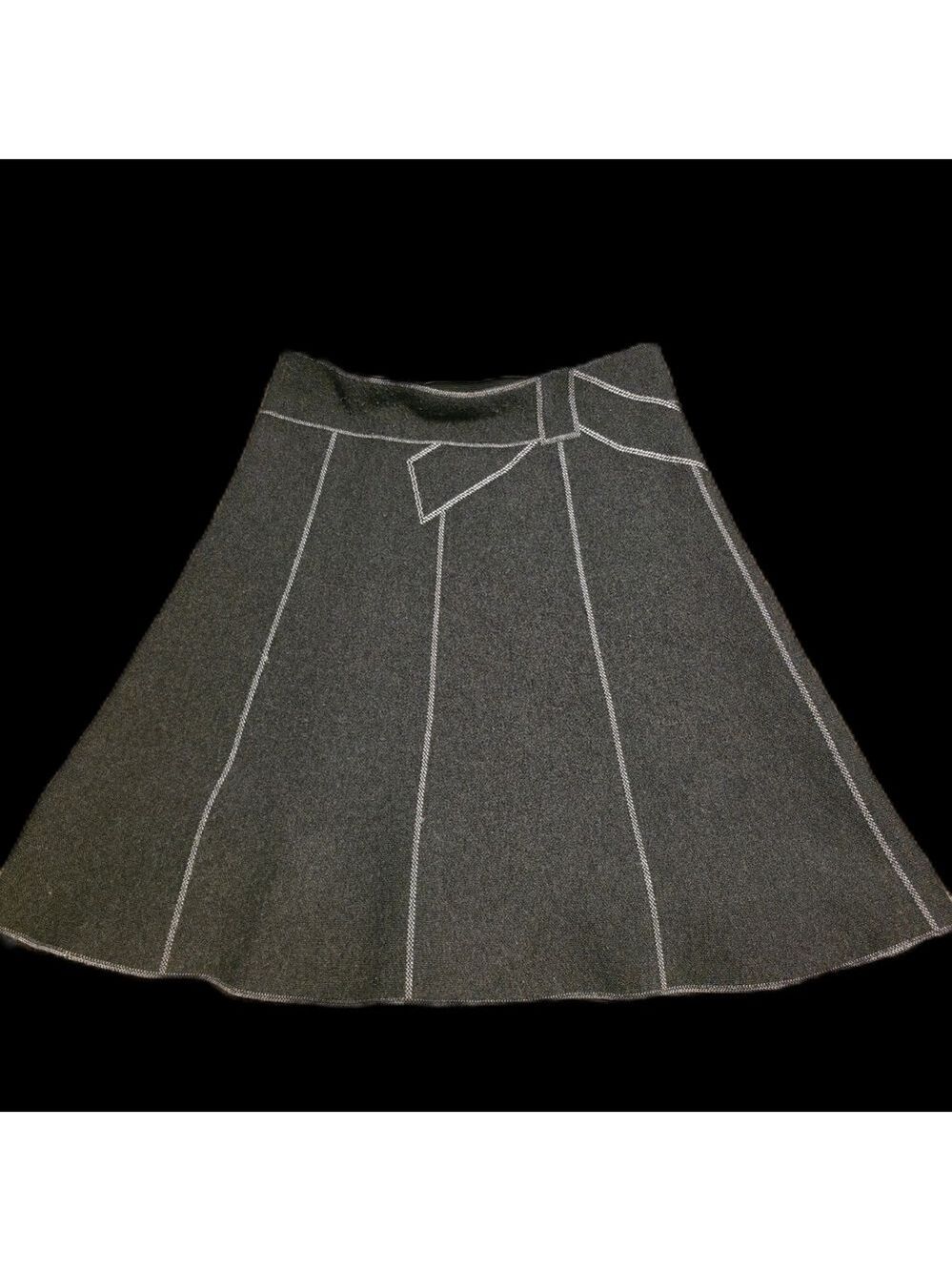 4/$67 Deal! Lili Sidonio Molly Bracke Chic A-Line Skirt in Charcoal Gray